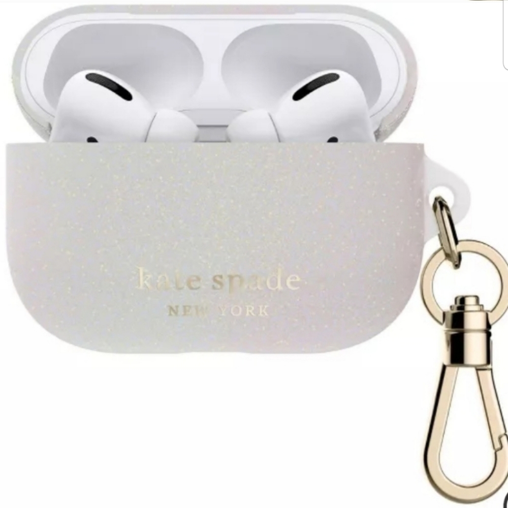 Kate Spade AirPods Pro White Glitter Case - Picture 3 of 6